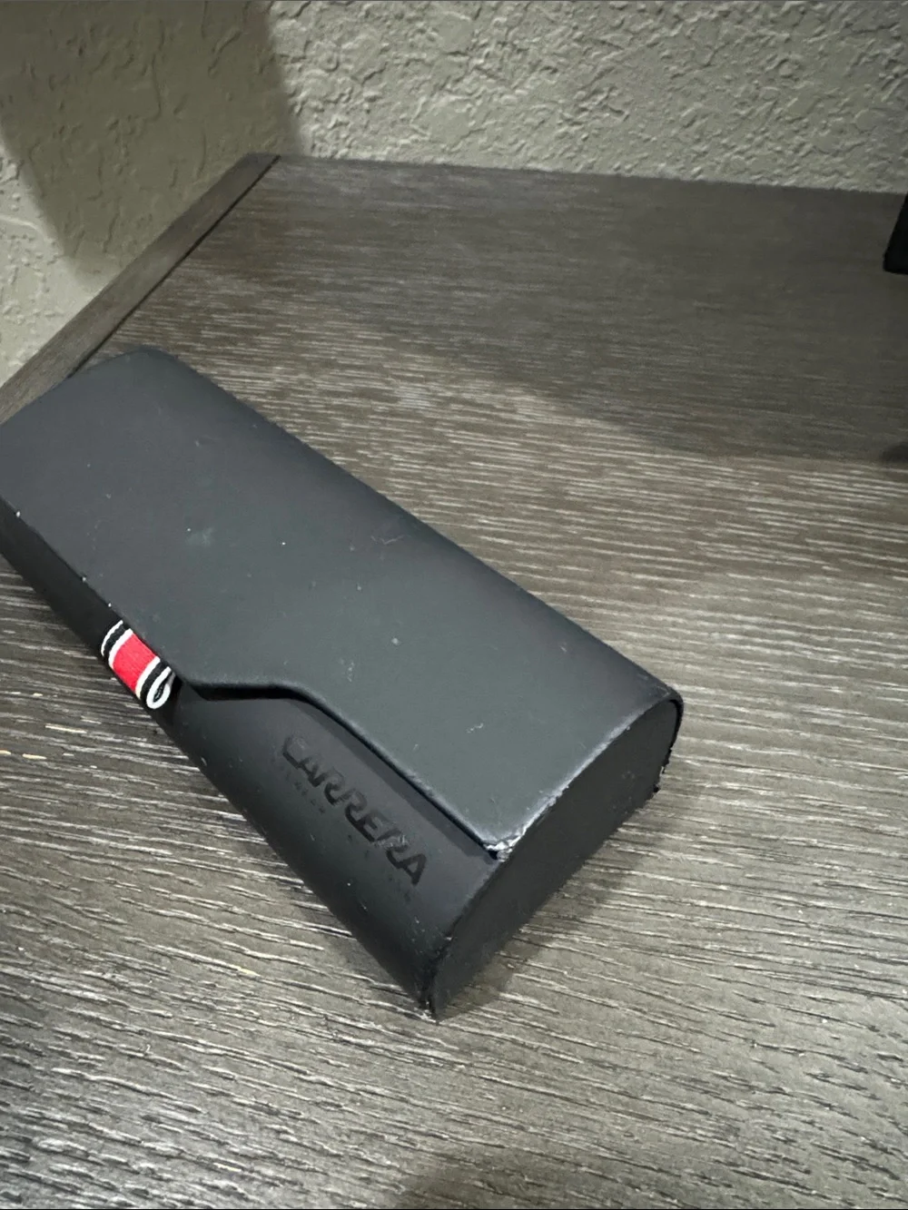 Carrera Black Sunglasses Case with Red and White Stripe